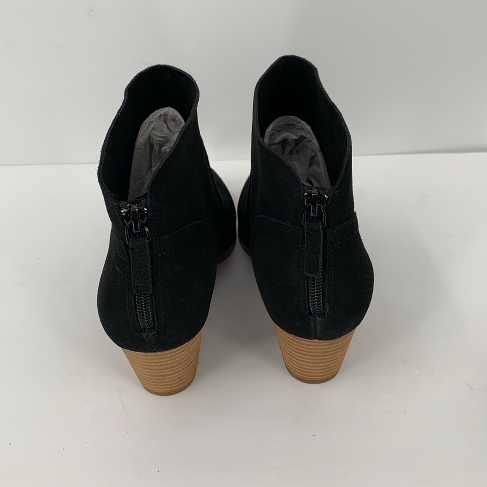 Violet & Red Cupid suede ankle boots black shoe bootie heel zipper new 8.5 - Picture 5 of 6